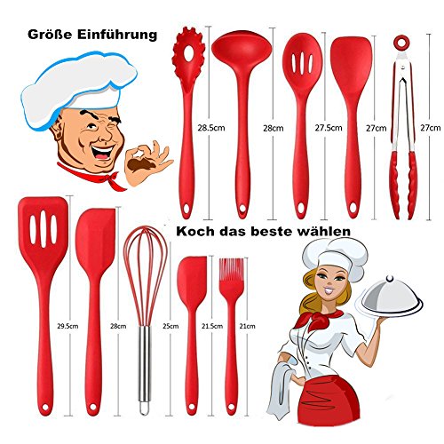 Silikon Küchenhelfer Set 10 Stück Perfekt zum Kochen und Backen Küchenzubehör - 5