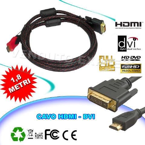 CABLE HDMI-DVI 1.8 METERS CABLE ADAPTER CONVERTER HIGH DEFINITION HD 009 123