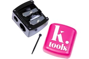 KRASH KOSMETICS TOOLS THE SHARPENER - Temperamatite per trucco - Doppio ingresso - Occhi e labbra - multiuso - Perfetto per viaggiare o pochette - Include spatola detergente e coperchio protettivo