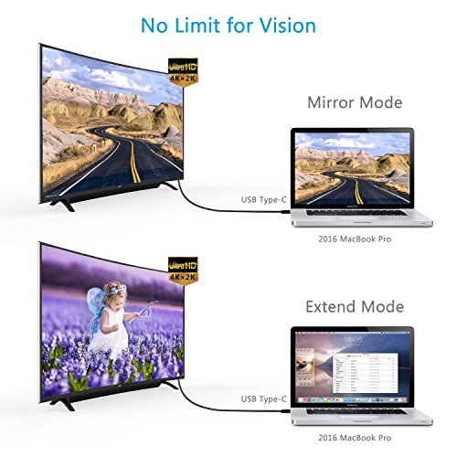 USB C auf HDMI Kabel (4K@60Hz), CHOETECH (6ft/1.8m) USB 3.1 Typ C (Thunderbolt 3 kompatibel) zu HDMI Kabel für MacBook pro 2017/2016, 2015/2016 MacBook, Samsung Galaxy S8/S8 Plus, ChromeBook Pixel und andere - 7