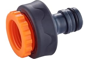 GRIFEMA GE1101 Raccordo di rubinetto femmina 3/4 pollici - 1/2 pollici universale, protezione solare, facile installazione, Grigio - Arancio
