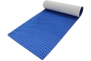 SANWAN Bootsbodenbelag EVA-Schaum-Terrassenfolie, Marineteppich, blau, 2400 x 300 x 5 mm, selbstklebendes Material für Motorboot, Wohnmobil, Yacht, Diamantstruktur, rutschfester Bootsboden