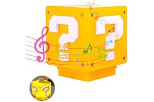 Lotvic Cubo De Lámpara De Icono 3D, Luces Nocturnas con Icono 3D, Lámpara de Cubo para Super Mario con Efectos de Sonido de Juego, Lámpara de Escritorio para Niños
