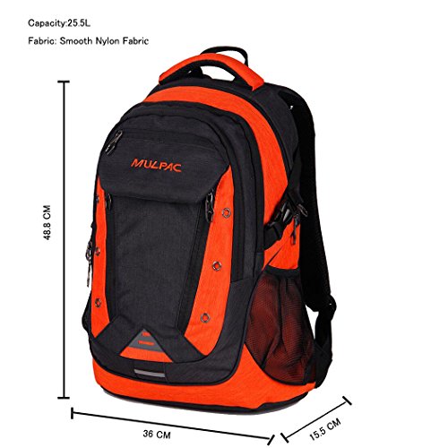 mulpac Schule Teens Rucksack College Studenten Rucksäcke Laptop Taschen orange schwarz / orange - 2