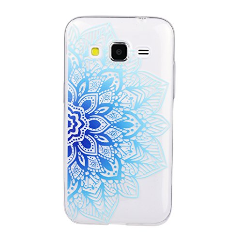 [2 Stücke Hülle] Rosa Schleife Ultra Dünn Slim Case Premium Weich TPU Silikon Schutzhülle Backcover mit Mandala Muster Design für Samsung galaxy Core Prime G360 Silikon - 2