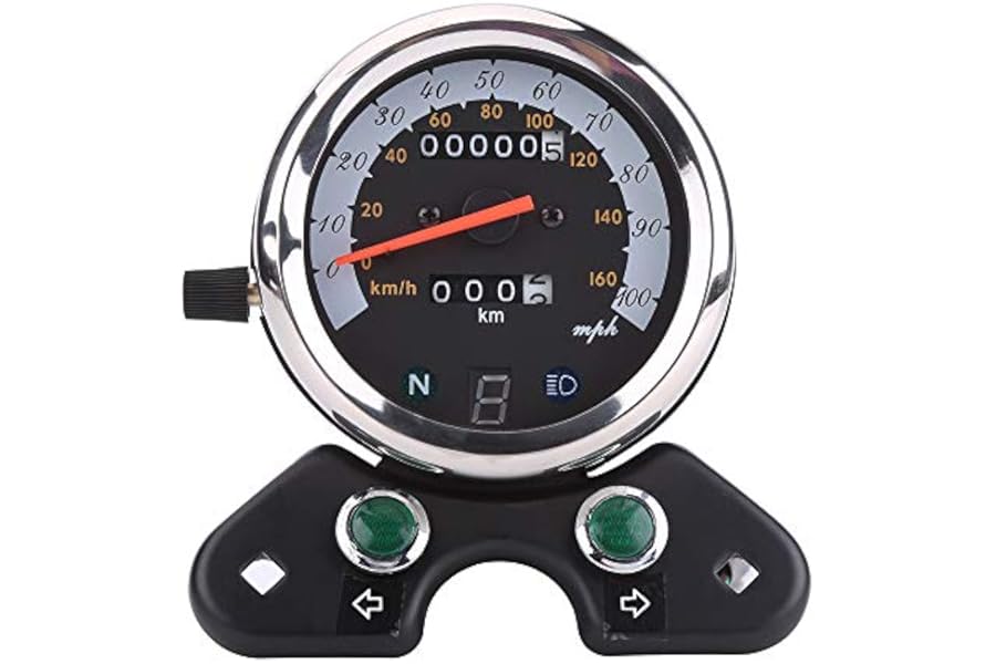 Universal Motorcycle Dual Odometer Speedometer with Gear Digital Display
