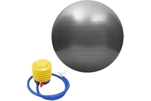 Haadi Traders Exercise Ball with Pump- Fitness Yoga Pilates Pregnancy, Anti Burst Ball Chair for Balance, Stability Ball 55-65cm …Excercise Body Ball