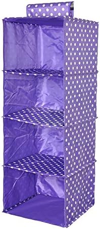 Kongka Oxford Fabric 4 Shelf Convenient Multifunction Multi-layer Hanging Clothes Wardrobe Storage Bag Hanging Storage Bag Organizer Wardrobe Wall Bag Hanging Shelves Wardrobe Organiser (Purple)