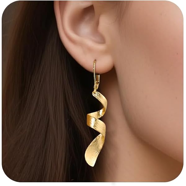 Orecchini Pendenti Lunghi A Goccia Oro – Donna, Moda, Con Chiusura A Leva – 3,5x1 Cm – Regalo Per Mamma E Moglie - 3