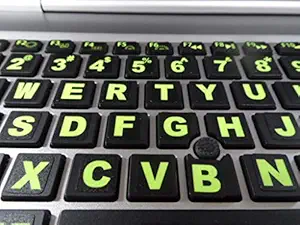 Sovereign GA Fluorescent Keyboard Stickers. Commercial Grade Inlays (not Printed Letters) Plus USB Light. Will not wear or Fade. XLarge Symbols Great for Sight impaired. (u.s. English Keyboard)