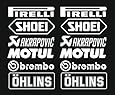 1x Set Nr.3 (12 Aufkleber weiss ,Farbwahl) PIRELLI AKRAPOVIC Tuner Logo 16cm Decal Tuning Aufkleber Sticker Auto Motorrad Pick Up