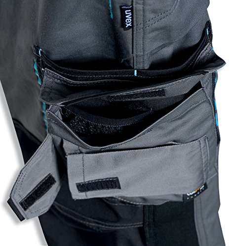 Uvex tune-up 8909 Arbeitshose Bundhose mit abriebfesten Cordura, Kniepolster-Taschen, viele Seitentaschen, grau schwarz - 3