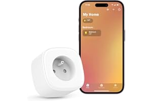 meross MSS210HKFR, Inteligentne gniazdko WiFi kompatybilne z Apple HomeKit, Siri, Alexa, Google Home i SmartThings, programowalne gniazdo z pilotem głosowym i pilotem zdalnego sterowania, Białe