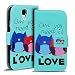 Produktbild Samsung Galaxy S4, S4 LTE Muster Hülle, Conie Mobile Handytasche Bookstyle Schutzhülle Motiv Bilderhülle Wallet Tasche, PU Leder Tasche