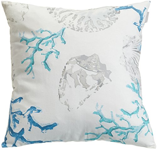 APELT Kissenhülle 4056 Farbe 10, moderner und trendiger Kissenbezug im Loft Design, hochwertige und schicke Zierkissenhülle mit Muscheln bedruckt in Weiß-Blau, Größe 49×49 cm - 2