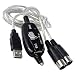 Produktbild crewell USB in-Out Midi Kabel Konverter PC zu Musik Tastatur Adapter Kordel