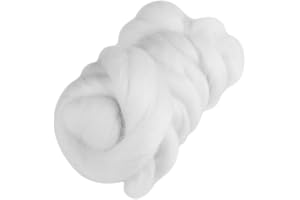 SHEENS 8 Farben Natürliche Wolle Roving Nadelfilz Wollfaser Spin zum Nadelfilzen Handspinnen Entdecken Sie DIY Weben Handwerk(Weiß)