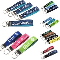 Schlüsselanhänger Name Text Filz bestickt Schlüsselband Spruch personalisiert Geschenk