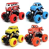 aufziehautos Mehrfacher Stoßschutz: Der Aluminiumrahmen des Aufziehautos schützt die Karosserie und vermeidet Beschädigungen. Mit 4 Federn kann der Lastwagen die Vibration von unebenen Straßen effektiv reduzieren und das Fahren glatter machen. Durch simuliertes Reifenkorn halten die Gummireifen die Straße viel besser.