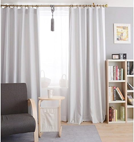Block-out curtain withPencil Pleat / Railing Super Soft Thermal Curtain Opaque with Ruffle Tape 1 piece (135x175cm, White)