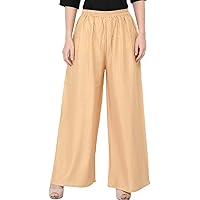 Women's 100% Pure & Soft Rayon Palazzo (Free Size) (26" to 42" inch Waist size)