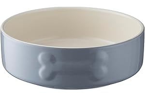Mason Cash Colour Mix Grey Dog Bowl 15cm |500cml Capacity |Stoneware Pet Bowl for Food & Water | Dishwasher, Freezer & Microwave Safe