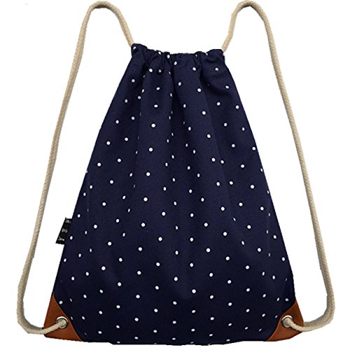 DNFC Turnbeutel Hipster Sporttasche Rucksack mit Innentasche Gymsack Segeltuch Sportbeutel Sportrucksack Bedrucken Beutel Jutebeutel mit Kordel Jute Tasche für Sport Reisen und Schule (Blau)