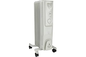 Radiateur mobile bain d'huile 1000W - blanc - Voltman