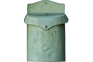 TentHome Boîte aux Lettres Murale Vintage en Métal pour Maison (Vert)