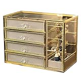 ▲ Vielseitig verwendbar: Schmuckschatulle mit Schubladen, ideal für den Schminkraum, um Ihre Halskette, Ohrringe, Studenten, oder als Make-up-Organizer/Schminkaufbewahrung, atemberaubend/klar und staubdicht.