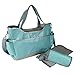 Baby Diaper Bag by Yodo - Super Easy Clean - Plus Changing Pad and Insulated Bottle Holder, Blue Polka Dot