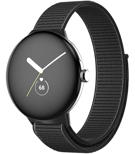 Google Pixel Watch, Matte Black Stainless Steel Case, Active