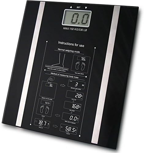 Babz Black Digital BMI Body Fat Scale - 150kg