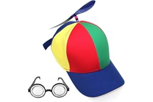 PUEDNO Propeller Mütze Bunte Propellermütze Helikopter Cap mit Idioten Hubschraubermütze Baseball Cap Propeller Kappe für Erwachsene Kinder