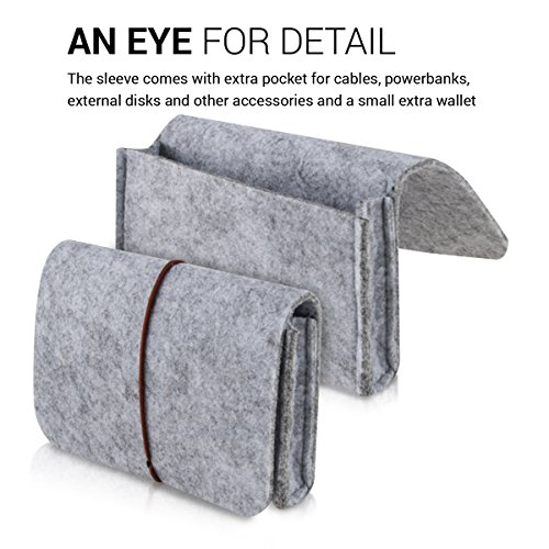 kwmobile Laptoptasche Filz Sleeve f  r 17  17 3 Laptop Notebook Ultrabook - Notebook Tasche Schutzh  lle Laptop Case H  lle in Grau mit Innentaschen I