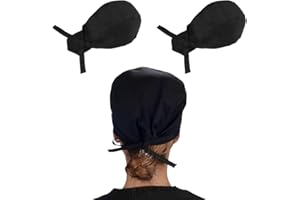 RDNKVB 2 Unidades Gorro de Cocina Unisex para Hombres y Mujeres Cubierta para la Cabeza para Cocinar Hornear Asar Bandana Cap para Cocina Restaurante Hogar Panadería Cafetería (Ajustable, Negro)