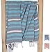 Produktbild ZusenZomer Hamamtuch XXL Ibiza 150x210 Türkis Grau - Hamam Tuch Badetuch Strandlaken Gross und Leicht - 100% Hochwertige Baumwolle Handgewebt - Exklusives Design Hammam Tücher