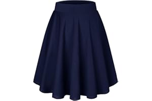 DRESSTELLS Gonna Corta Svasata Mini Gonna da Pattinatrice Versatile Elastica Solida Colore Gonna