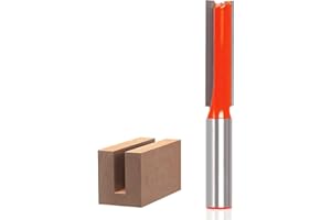 Straight Router Bits 1/2Inch Shank, Tungsten Carbide Straight Cut Router Bit, 1/2" Cut Dia, 2-1/2" Cutting Length Straight Bits, Double Flute Router Cutter Bit Set, for Woodworking, by Akylin