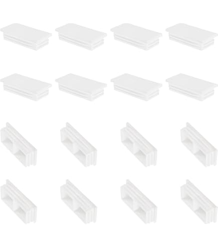 Enkotrade Bouchons à Lamelles Gris Pour Tubes Carrés, Cache-tube En