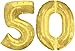 Produktbild 2 riesige Folienballon mit der Zahl * 50 * für Goldene Hochzeit, Jubiläum oder 50. Geburtstag // 106cm // Gold Motto Party Feier Deko fünfzig