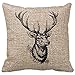 Price comparison product image NKaylockstore Deer Antlers GH-94 Linen Decorative Pillowcase Cushion Cover for Sofa Pillow Case 18 X 18 Inch