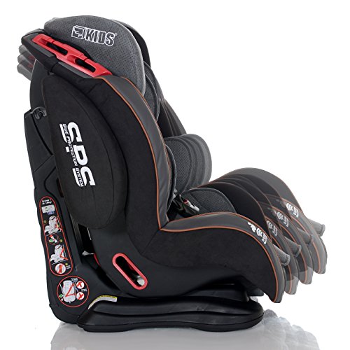 LCP Kids Autokindersitz 9-36 kg Gruppe 1 2 3 Saturn – SPS Seitenaufprall Schutzsystem – 4-fach verstellbare Kopfstütze und Liegepositon - 6