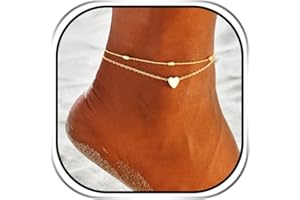 Yean Love Cavigliera a forma di cuore Bracciale alla caviglia Fashion Beads Catena a piede d'oro per donne e ragazze