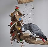  Papageienspielzeug GARFIELD Papageien Freisitz Shredder Party + ♫♪Glöckchen♪♫