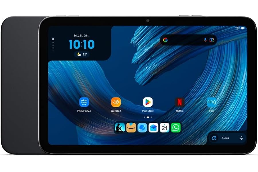 Das neue Amazon Alexa Tablet 8, 4 GB RAM, 64 GB, kompaktes 8,7-Zoll-Tablet mit brillantem Display, Akku für den ganzen T