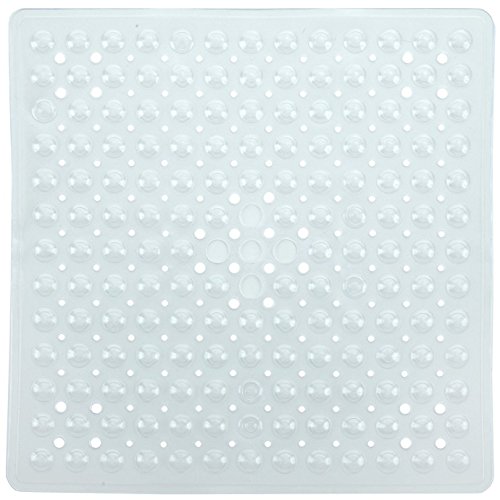Pinzz Vinly Anti-Rutsch-Badewanne Matte Anti-Bakterielle Duschmatte, quadratisch, 54 * 54M, leistungsstarke Saugnapf Griff, BPA frei, nicht toxisch, Phthalatfrei, Latexfrei (Clear) - 3