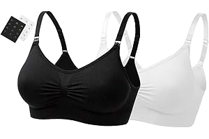 UtopyaUK 2/3 Pack Seamless Nursing Bra Maternity Bra Padded Breastfeeding Drop Cup Sleep Comfort Bra Crop Top Wireless with Free Bra Extenders