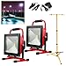 Produktbild Hengda® 2x50W Rot Kaltweiß LED AKKU Strahler Fluter Campinglampe Nachtfischen nächtliche Notreparaturen bei KFZ Werkstatt Baustrahler Handlampen mit Stativ