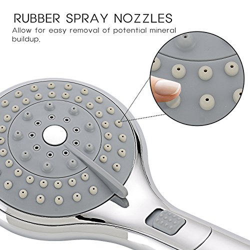 Lifewit Handbrause mit 2m Schlauch Duschkopf Duschbrause 10 Strahlarten 11cm Brausekopf Multifunktional Regenbrause Chrom - 6